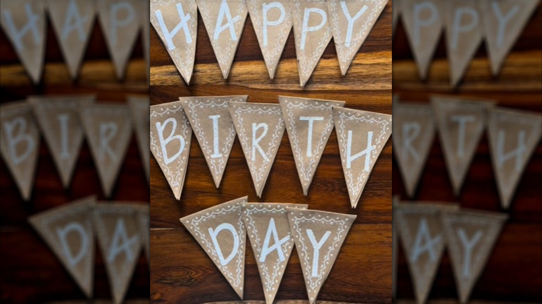 DIY toilet paper party decoration bunting