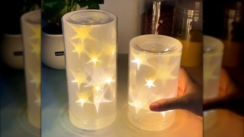 Plastic cup container turned into lamp