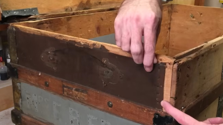 Re-vamping the inside of the steamer trunk