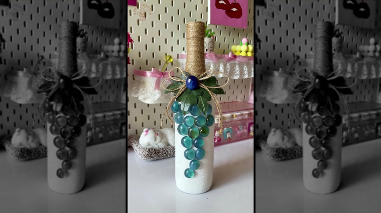 A decorative accessory made from a wine bottle