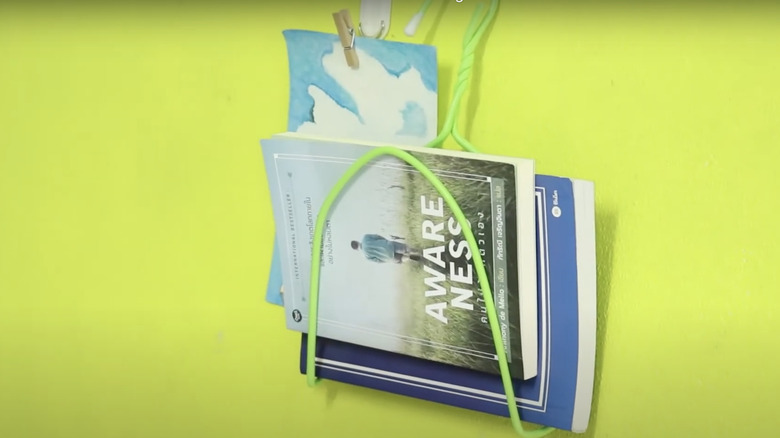 diy wire hanger book holder