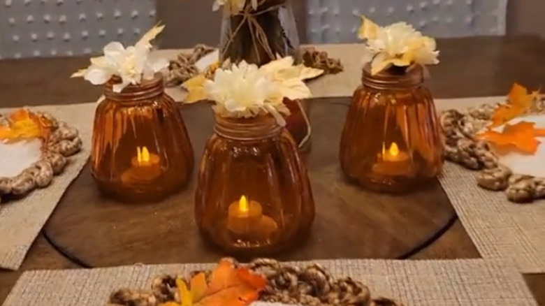 Dollar Tree pumpkin candleholders