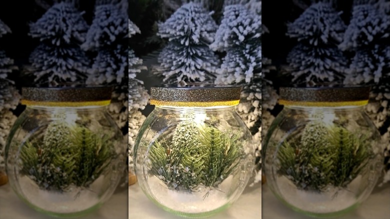 Jar light made from Dollar Tree items