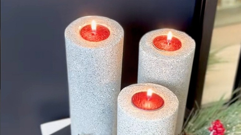 Plaster of Paris candle holders