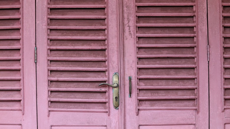 old folding slatted doors
