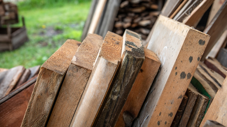 Piles of old boards