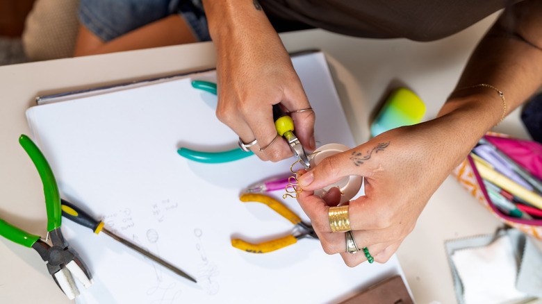 Person crafting with craft wire