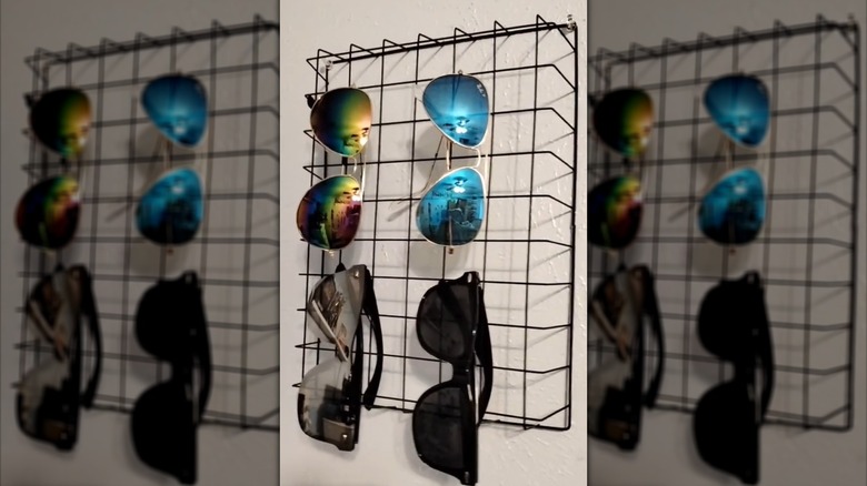 DIY sunglasses organizer
