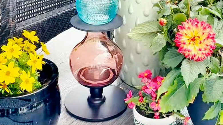 The base of the glassware tower.