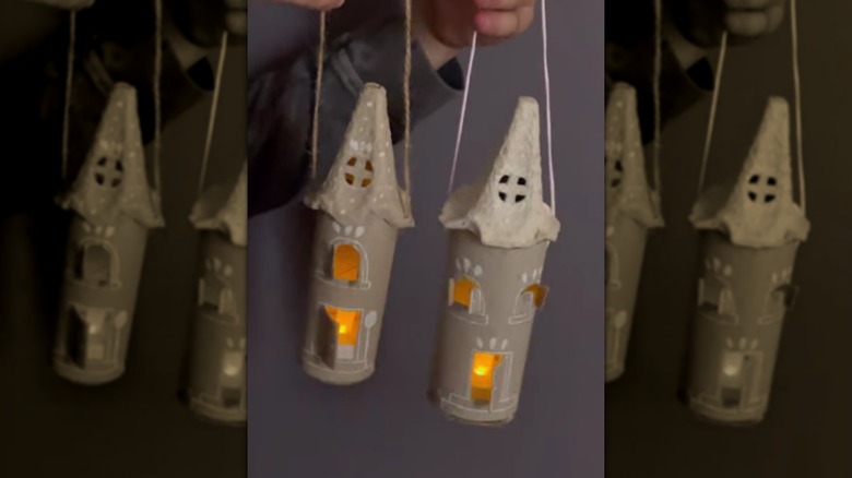 Paper lanterns made from TP tubes and egg crates