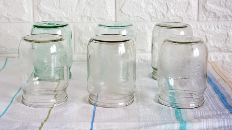 washed glass jars