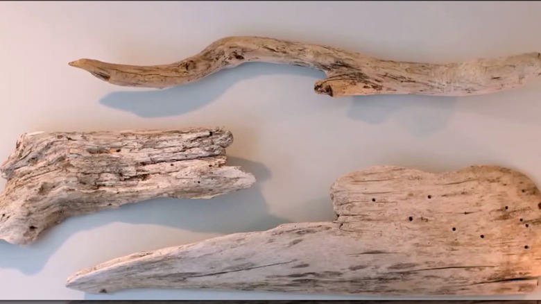 Closeup of the driftwood wall art from "Fixer Upper"