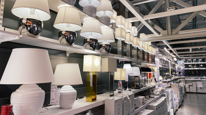 lamp section at IKEA