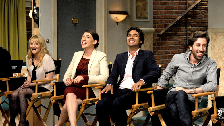 Big Bang Theory cast members on set