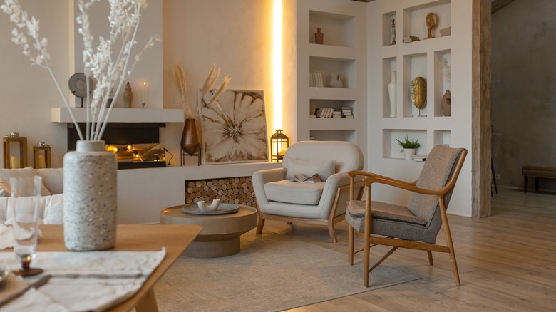 chairs slanted in living room