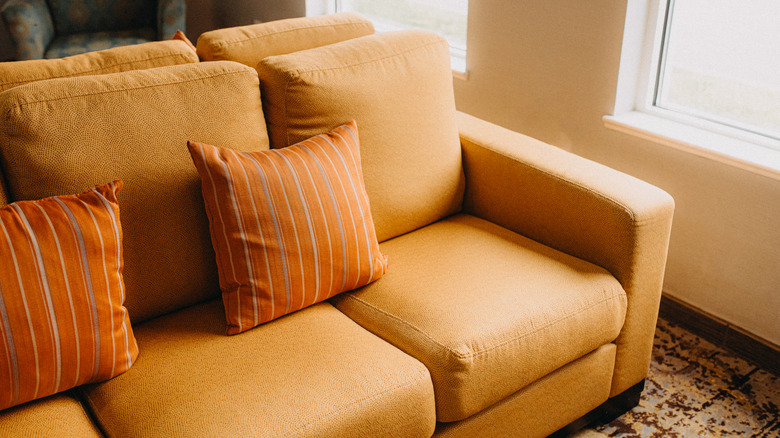 generic caramel-colored sofa