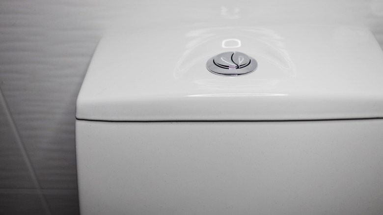 toilet tank with two buttons