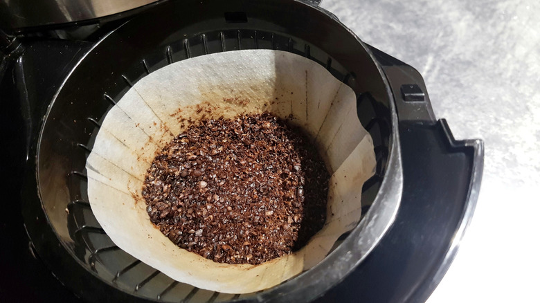 coffee grounds in filter