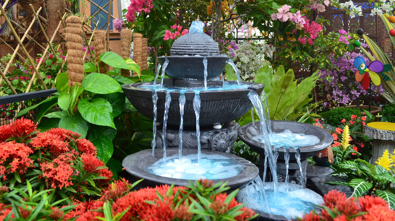 fountain in a garden