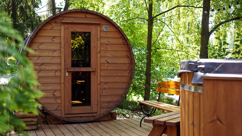sauna in a yard