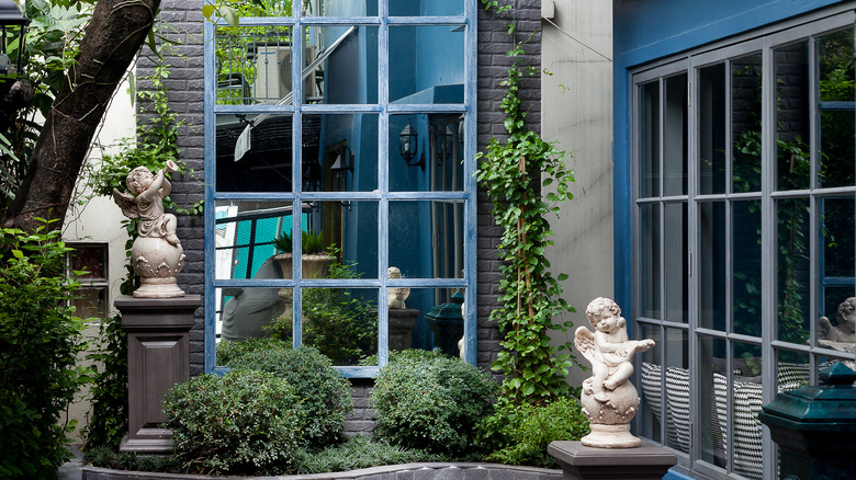 mirror in a garden
