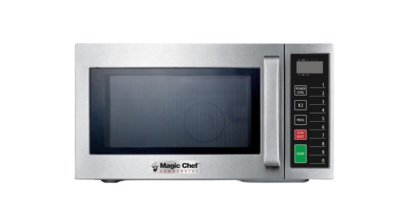 Silver compact Magic Chef microwave