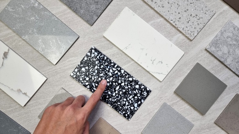 Hand selecting tile pattern sample