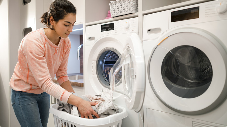 Female doing laundry 