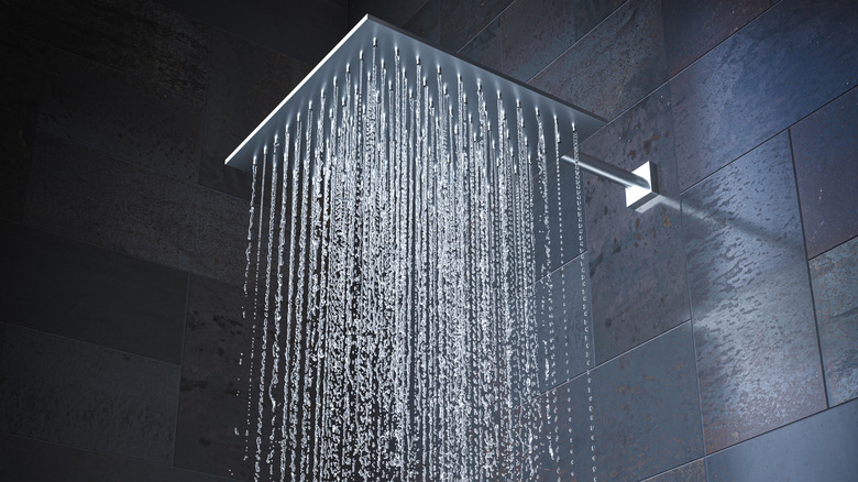 A modern waterfall showerhead.