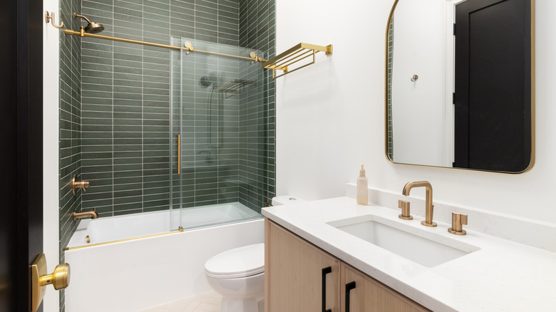 Interior of a bathroom.
