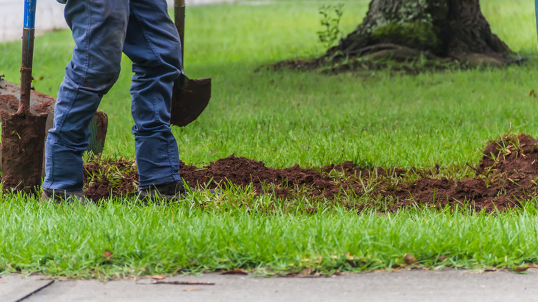 digging next to driveway