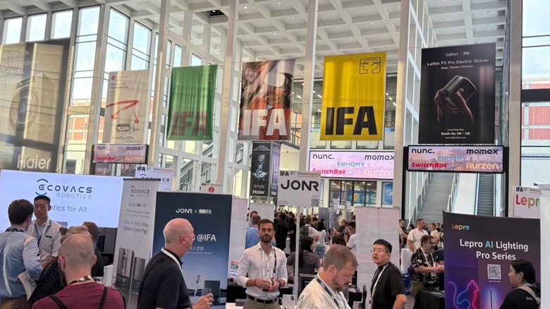Crowd of people around booths at IFA 2025 in Berlin, Germany