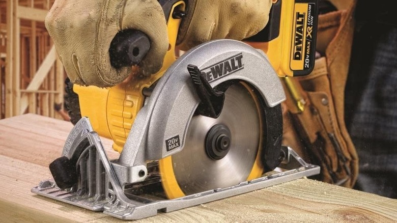 DeWalt 20V MAX Circular Saw being used on wood