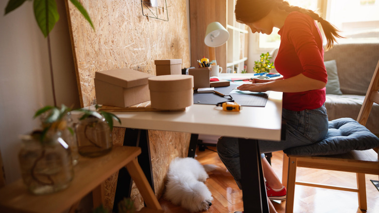 Someone working on a craft