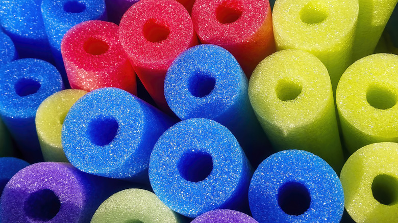 Colorful pool noodles