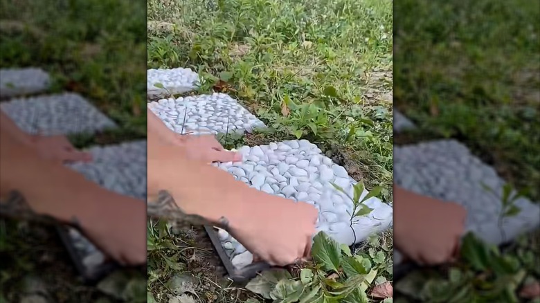 DIY pebble pavers