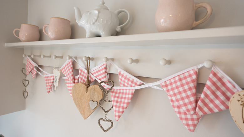 Fabric bunting in a kitchen