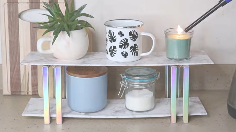 DIY countertop shelf