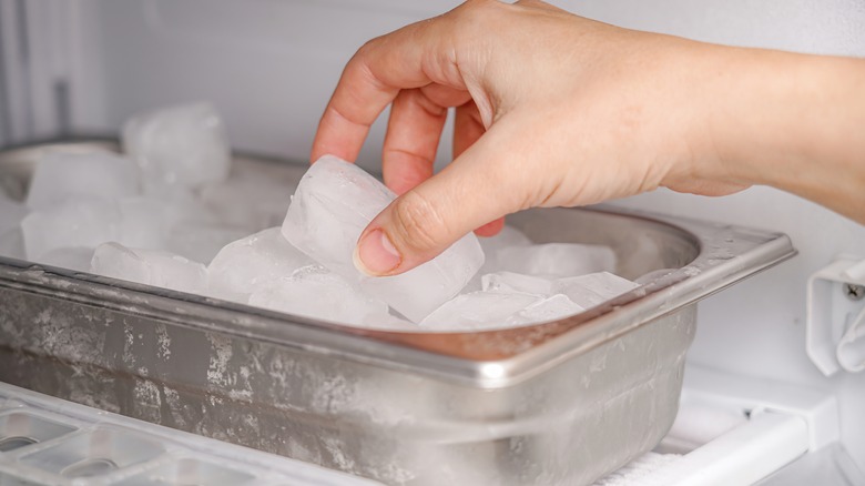 Holding ice cube