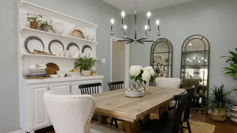Cabinets-turned-hutch in dining room