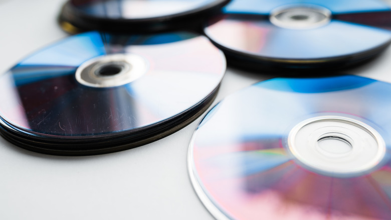 Music CDs in a stack