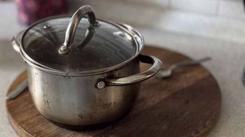 old pot with a lid on top