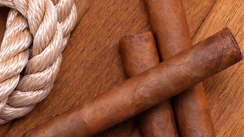 nautical rope and piling