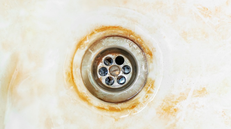 rust stains in sink 