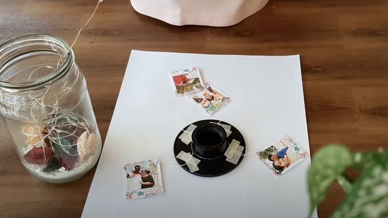 jar and crafts on table