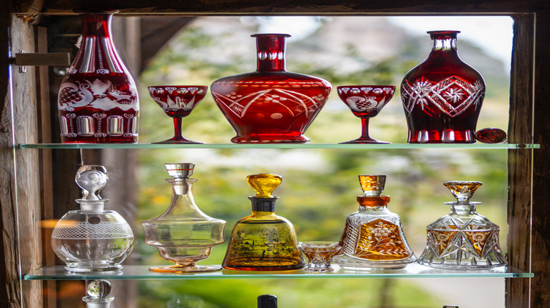 Old, decorative, elegant, luxury glassware.