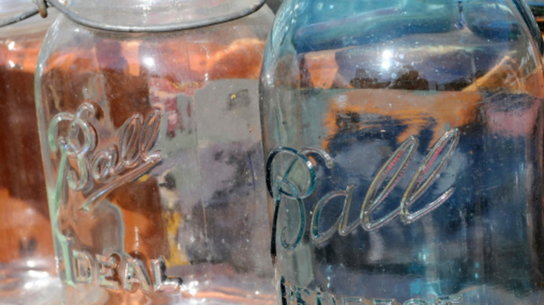 Close up of Ball jars