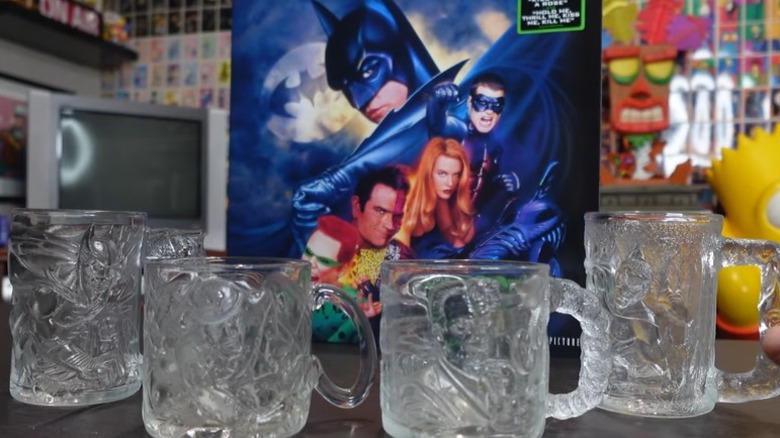 Set of McDonald's Batman Forever glass mugs