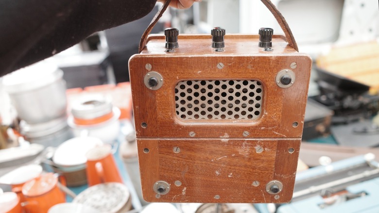 A close up image of a retro Smeg kettle and toaster.