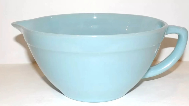 light blue Fire King azerite batter bowl